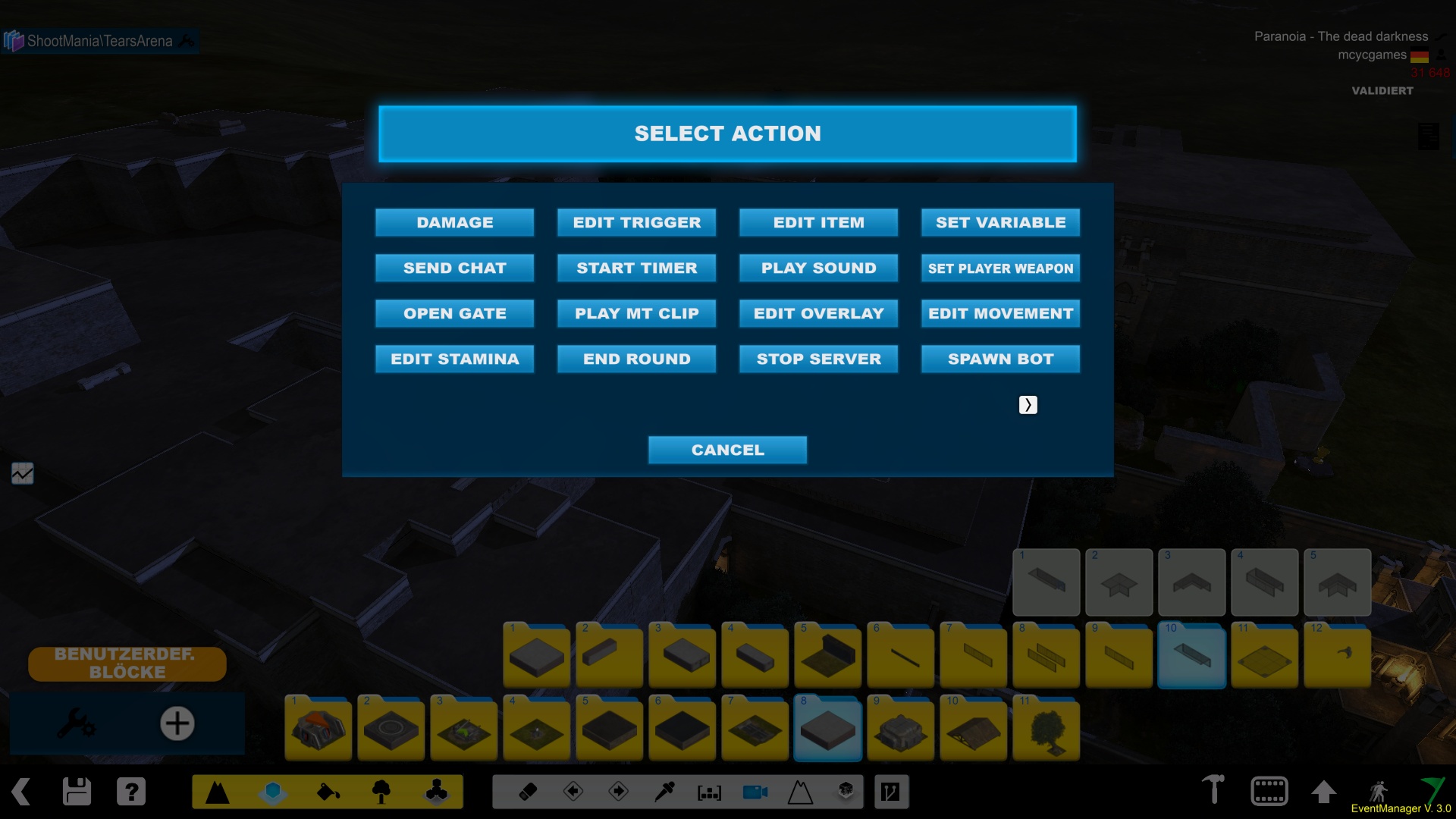 The available action types.